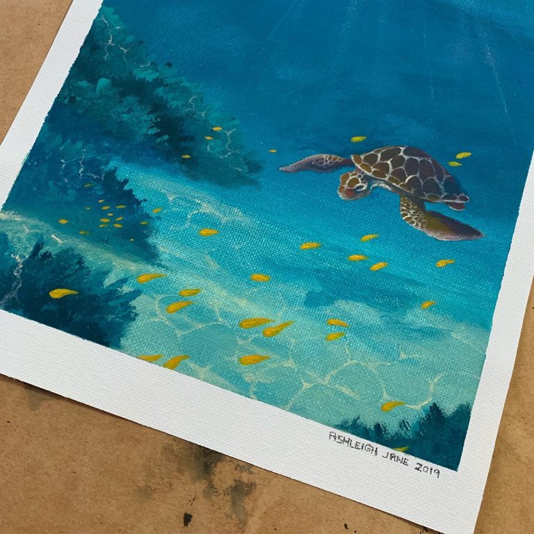 Sea Turtle Acrylic 2019 768x768