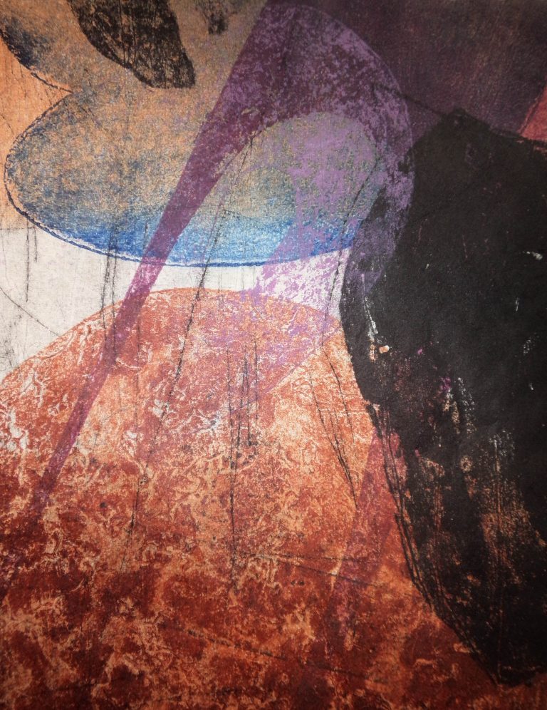 Unique Fragile Moving Boulders 2 Collograph and Stencils 38 x 28 cm 2016 768x996