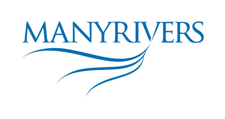 ManyRivers logo v1.0 RGB Blue WhiteBG 1 768x407