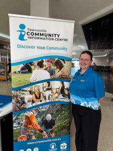 A Townsville Community Information Centre volunteer at a community event
